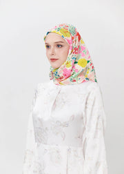 Spring Tale Silk Hijab - Blush Meadow by Minnaba
